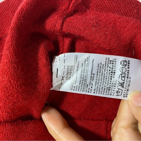 Banana Republic Merino Wool Sweater Pullover Red Wool Sweater Long Sleeve top - Picture 6 of 8